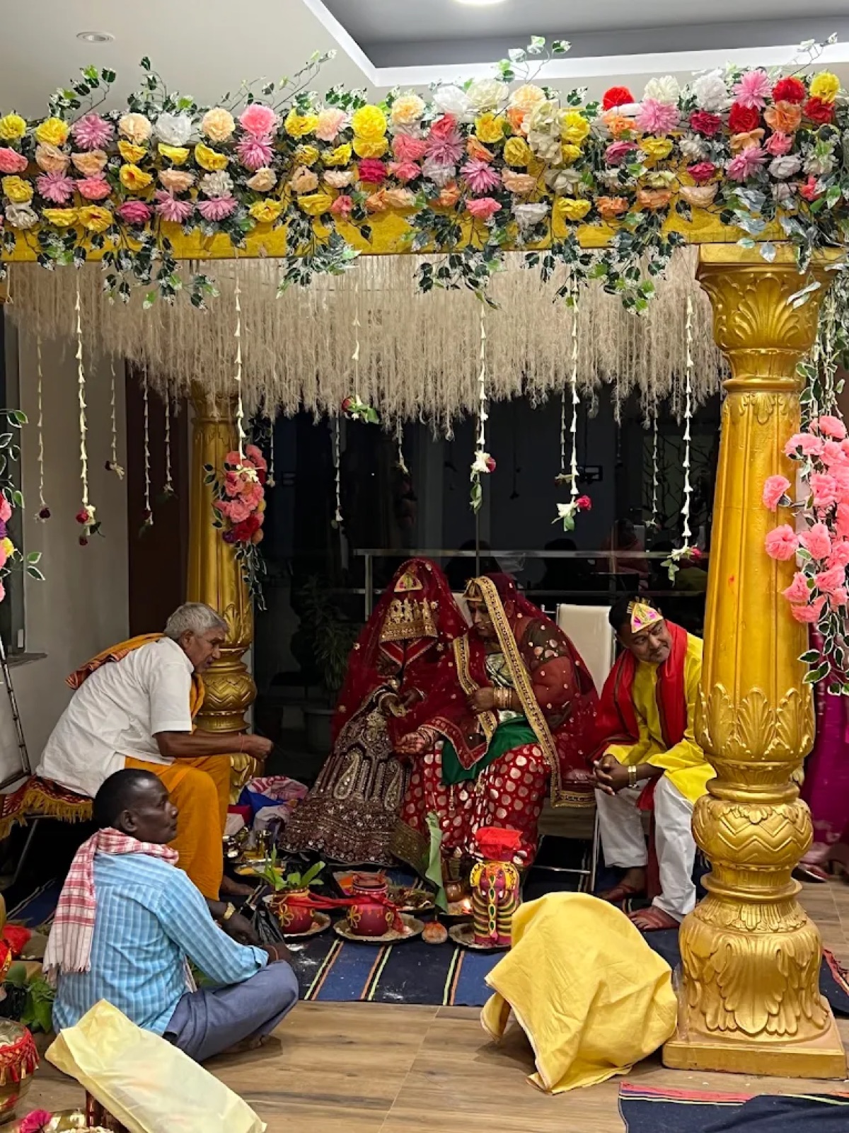 Traditional Hindu wedding ceremony under a mandap at Shri Nath Palace, Deoghar